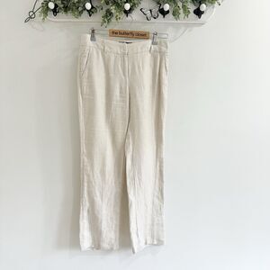 Women’s Burton Of London Cream Linen Wide Leg Pants 38